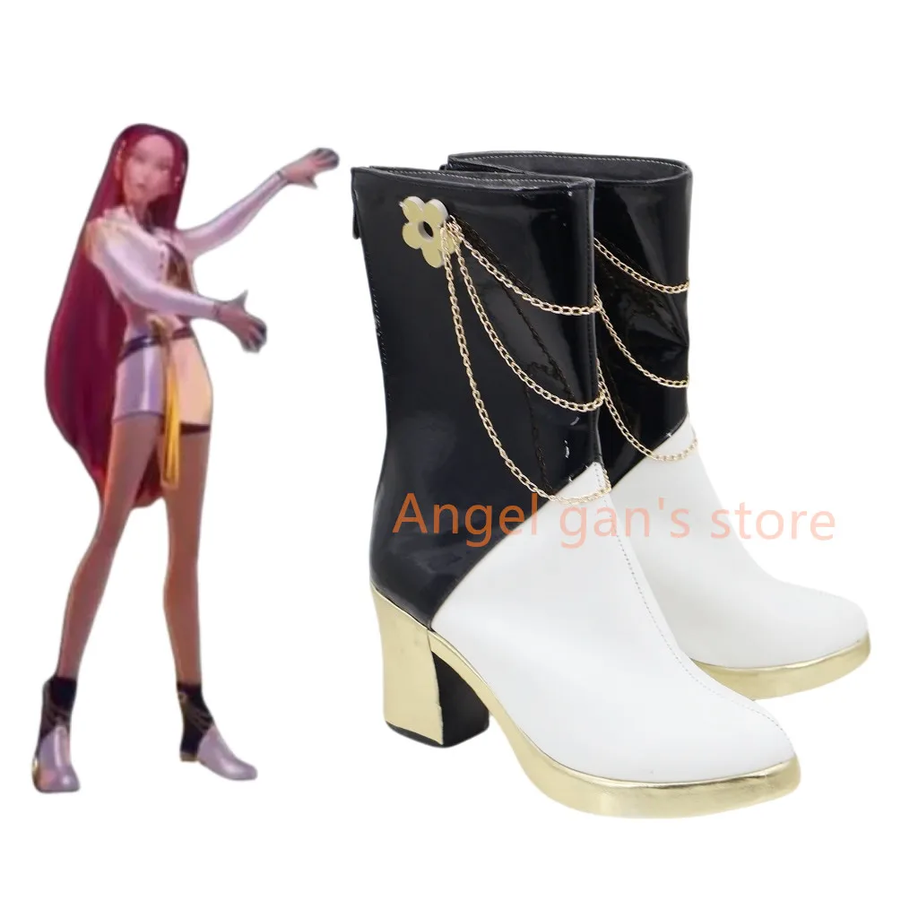 Girls KPop Demon Hunters  Black Golden Costume Shoes Rumi Zoey Mira Cosplay Boots Can Made Adult Kids Boots Shoes