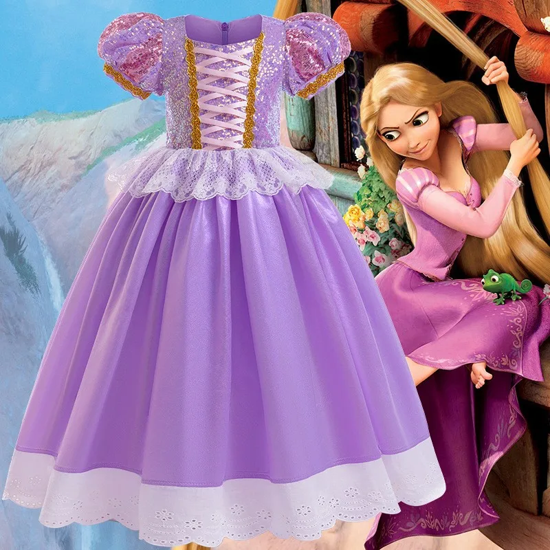 

Disney Rapunzel Dress Girl Baby Tangled Disguise Carnival Girl Princess Dress Vestido Kids Birthday Party Gown Outfit Clothes