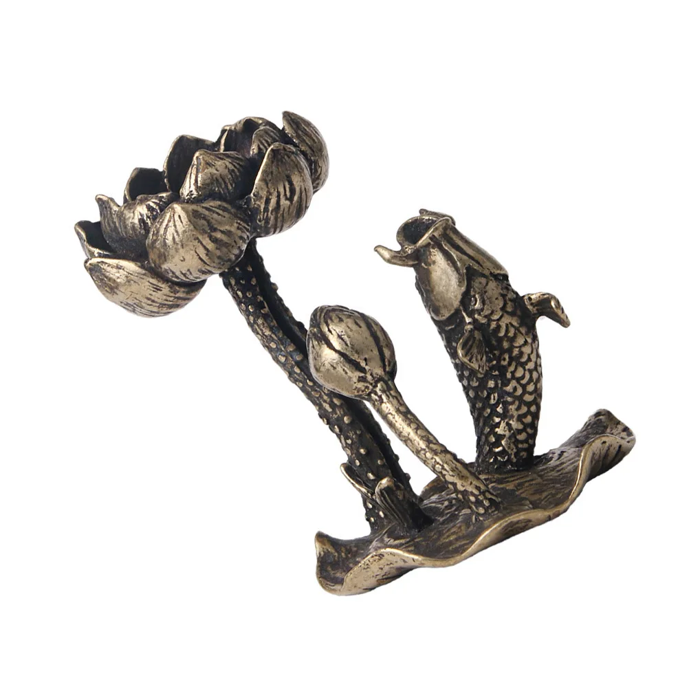 

1pc Incense Burner Decorative Censer Lotus Flower Therapy Brass Craft Study Bedroom Sauna Practical Gift Easy Clean