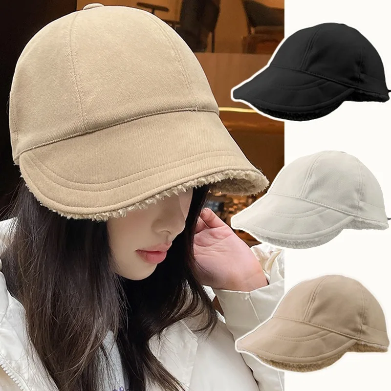 

New Fleece Bucket Hats for Women Autumn Winter Thicken Warm Cap Casual Outdoor Fisherman Hat Fashion Solid Windproof Panama Caps