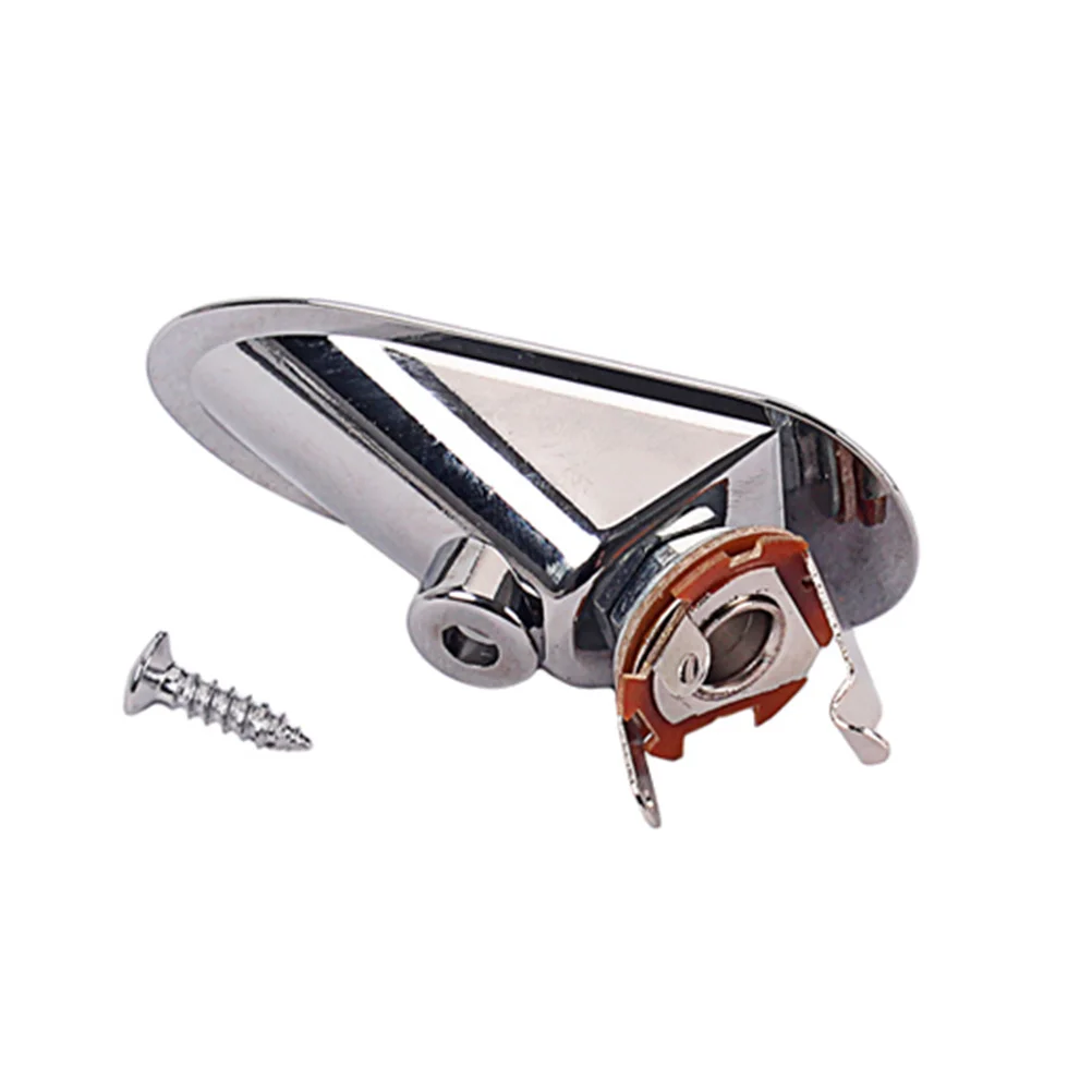 

Guitar Pickup Output Input Jack Plug 635mm Boat Style Silver for Electric Guitar Bass Professional Indented Plate Easy Install