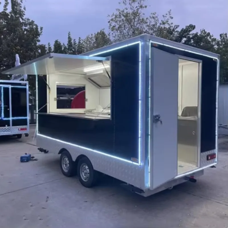 Factory Outlet Hot Selling  Multipurpose  Mobile square  Fast  Food Snack Alcohol Beverage Drinks Ice Cream Tow Trailer