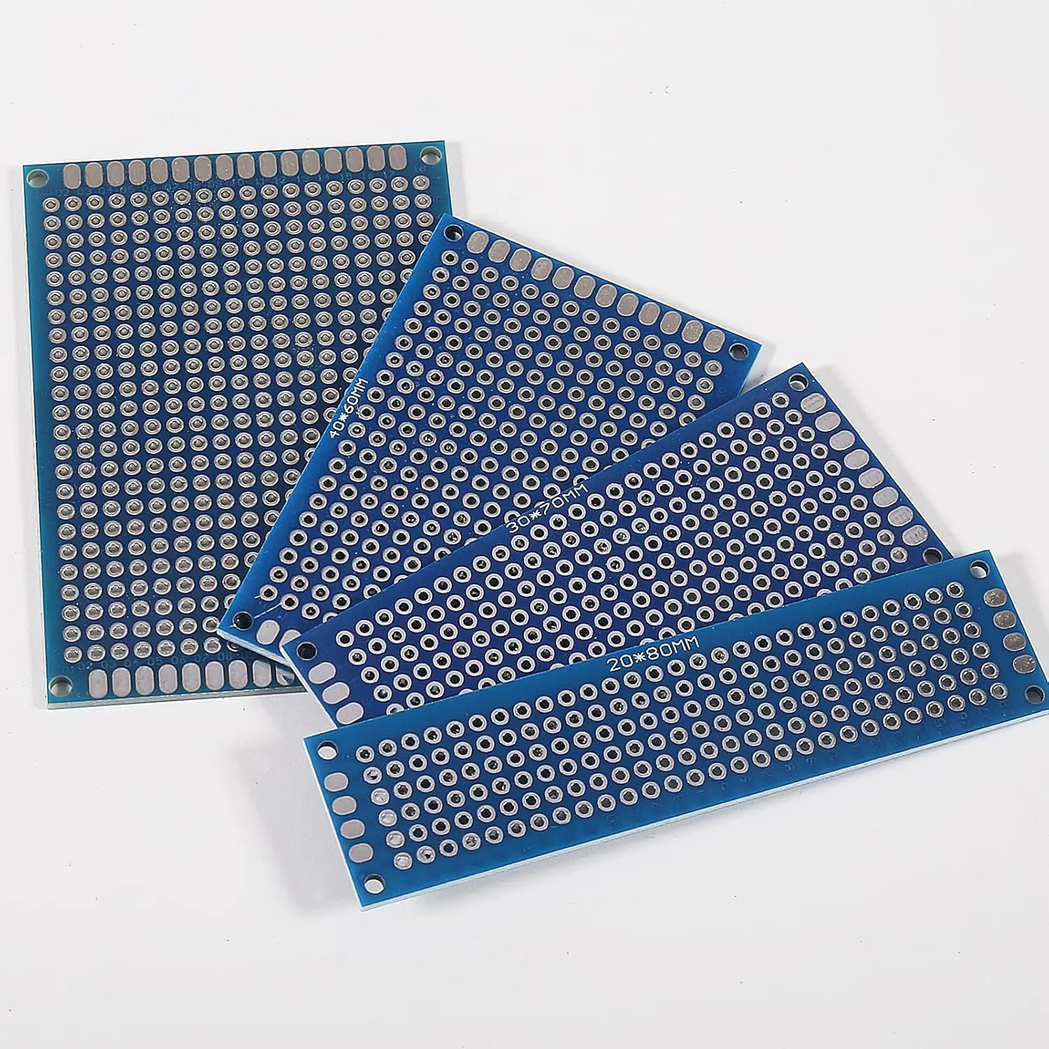 20pcs PCB Kit Board Prototype Breadboard Double Sided Circuit Boards Blue 2x8 3x7 4x6 5x7cm Universal PCB Experiment Boards DIY image 3