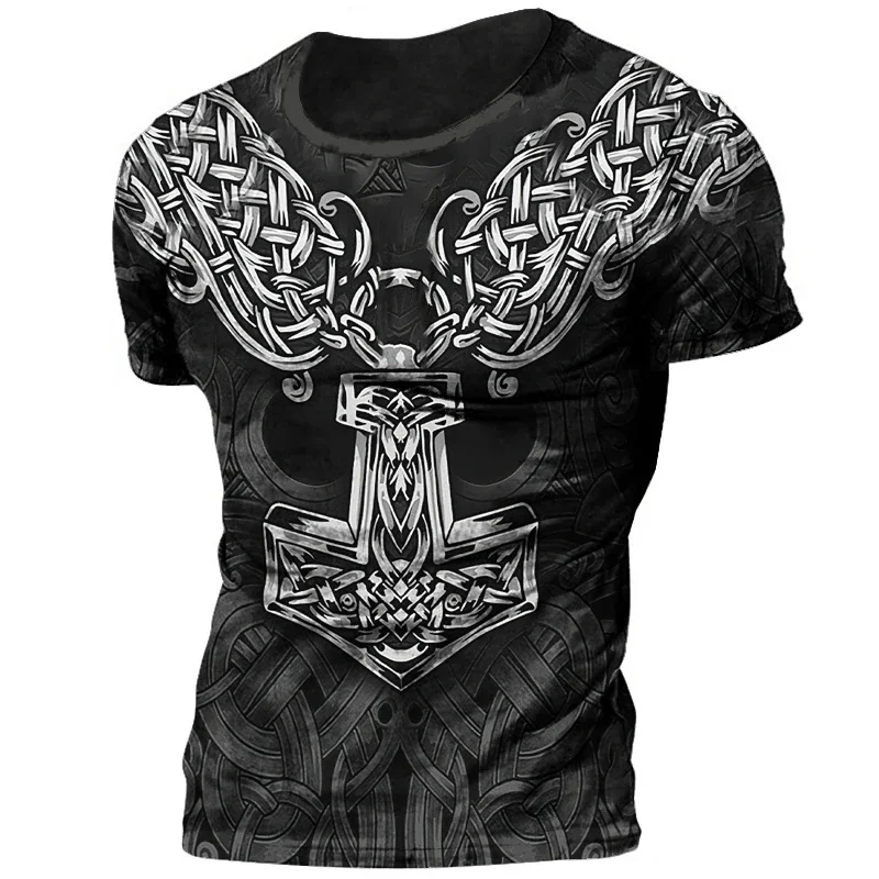 Nieuwe Hot Vintage Viking Tattoo T-shirt 3D Afdrukken Mannen Vrouwen Stijl Korte Mouw T-shirt Casual persoonlijkheid Kinderkleding