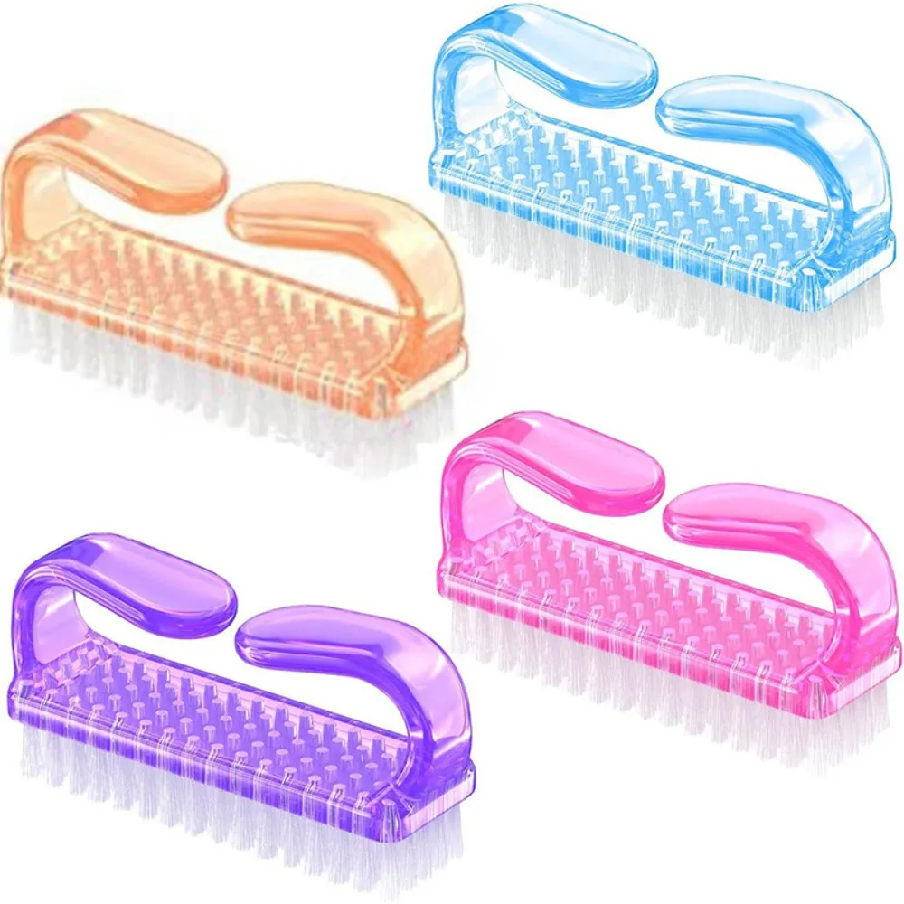 Plastic Dual-Finger Nail Brush for Manicure & Pedicure, Ergonomic Grip, Effective Cuticle Cleaning