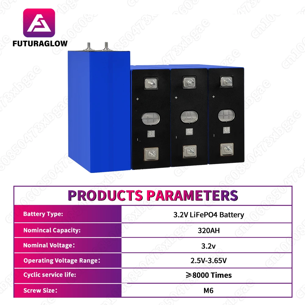 Lifepo4 3.2V 320AH Battery Grade A 8000+ Cycles Rechargeable LiFePO4 Batteris DIY 12V 24V 48V For RV Golf Cart Wheelchair NO TAX