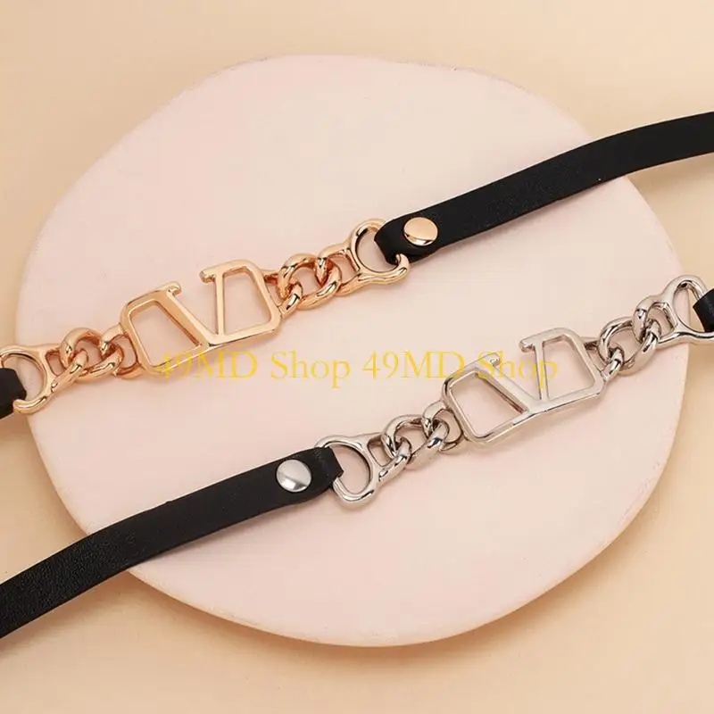 49MD Gadis Rantai Punk Leg Garter Belt Paha Rantai Rantai Tubuh Hitam Untuk Wanita