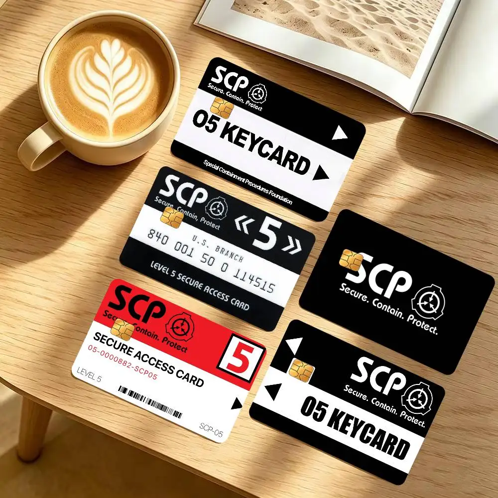 SCP Foundation level5   Credit Card Public Transportation Cards Protective Sticker Waterproof Card Face Decoration