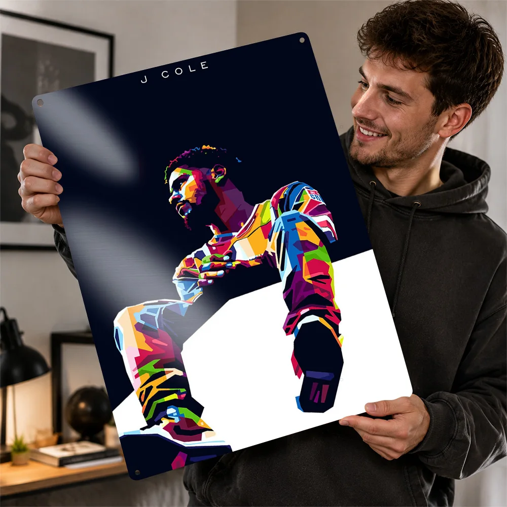 J Cole Metal Poster Musical Wall Art Personalized Vintage Tinplate Sign for Music Room Studio Bedroom Home Decor Display Plaque