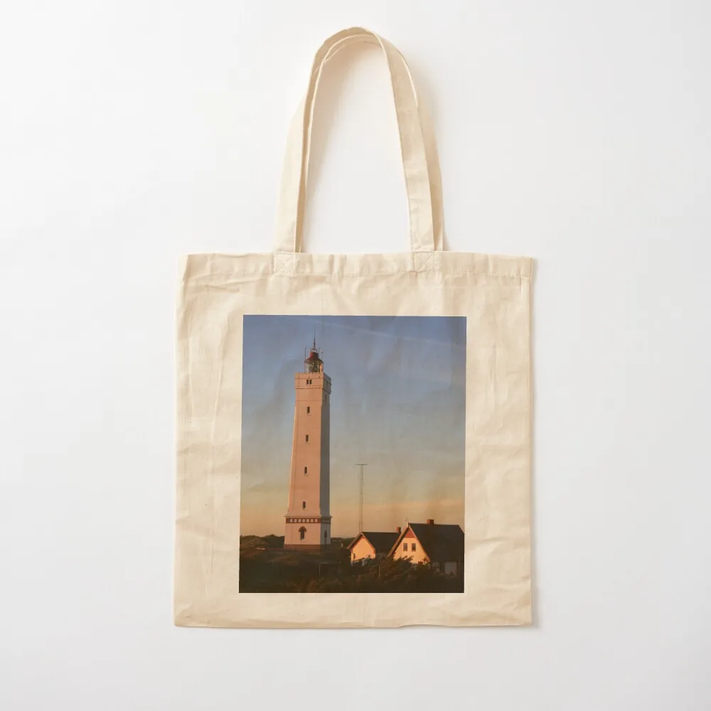 

Blvand lighthouse at sunset Tote Bag Portable shopping bag tote bag women Canvas Woman shopper Canvas Tote