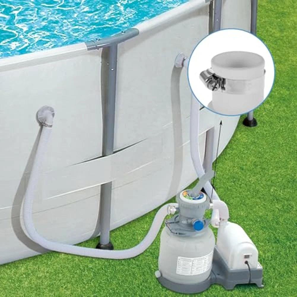 

For Efficient Cleaning Hose Adapter Set Rust-proof Clamps Compatible With Pool Pumps Enhanced Cleaning Performance