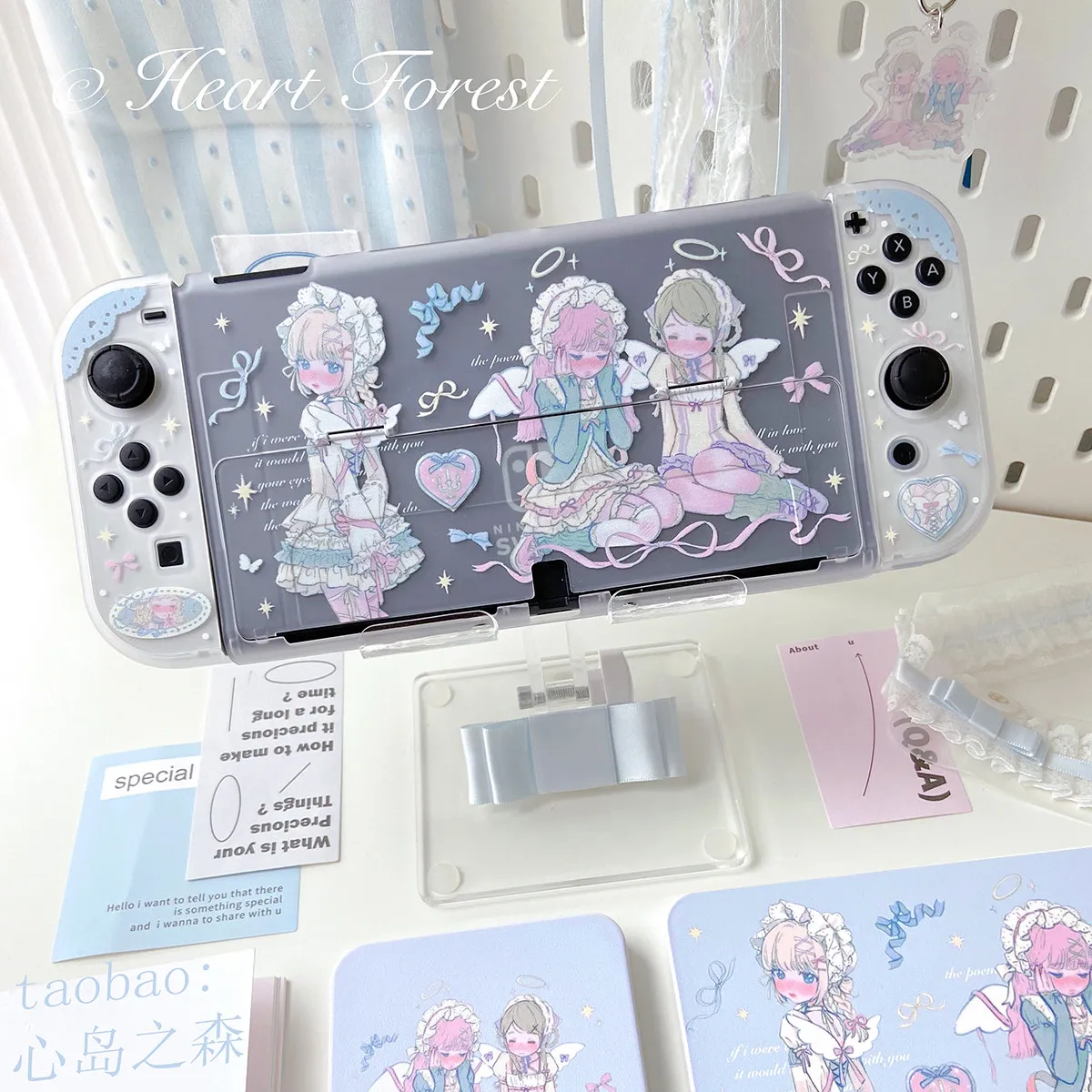 Switch 2 Oled Lite Protective Case Hard Shell Cute Lolita Anime Girls Print Joy Con Controller Cover For Switch Gamers