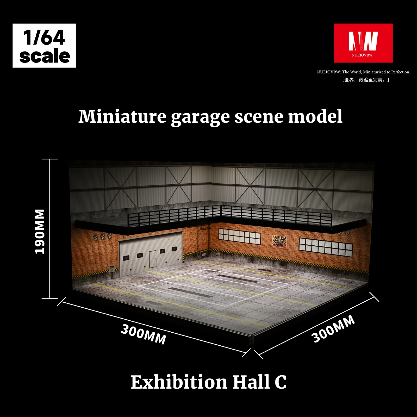 1/64 ジオラマ修理工場、ジオラマ風景、フィギュア付きLED照明 ☆予約品☆ 収蔵家 1/64 アメリカンスタイルの修理工場ジオラマ