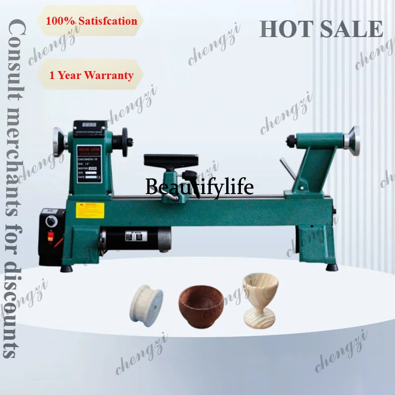 A81  Multi-functional Mini Wood Lathe DIY Small CNC Automatic Lathe Household Wood Turning Machine for Woodworking Craft Process