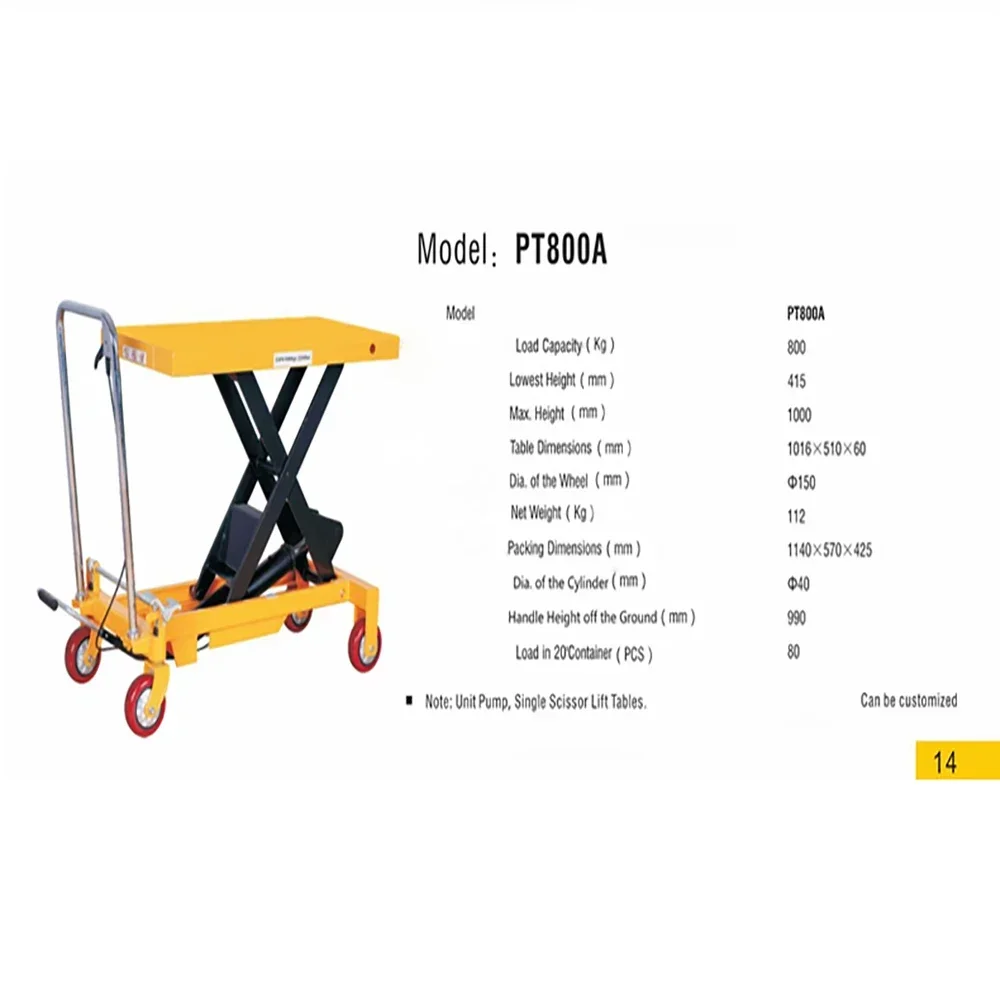 PT500A Hydraulic Manual Lifting Platform Truck Pedal Type Folding Platform Fixed Elevator Lifting Truck Mobile Platform