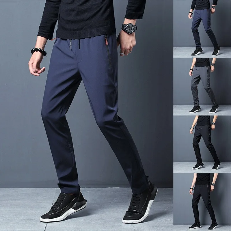 

2022 Men Pants Joggers Fitness Casual Quick Dry Outdoor Sweatpants Breathable Slim Elasticity Trouser Plus Size Men Pants