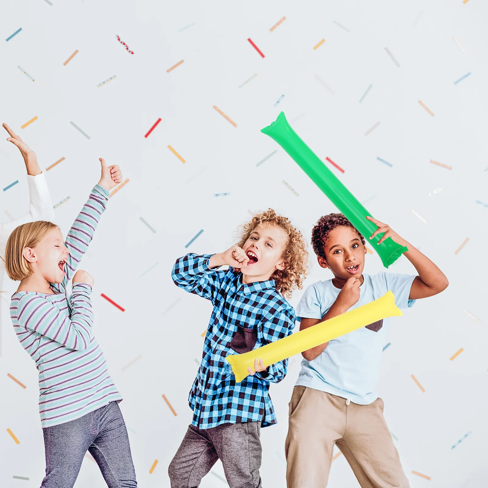 40 szt. Nadmuchiwane pałeczki kibica, instrumenty do wywoływania hałasu, materiał PE, akcesoria na imprezy sportowe, koncerty, festiwale, pałeczki nadmuchiwane.