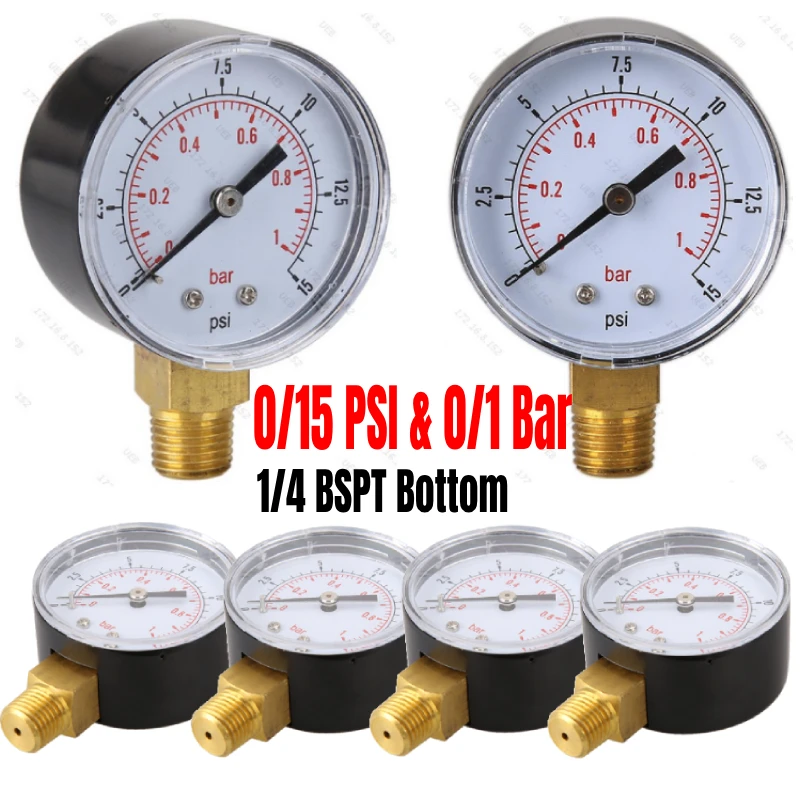 1-5Pc 50mm Pressure Gauge 1/4