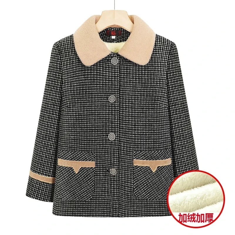 

Осенне-зимняя одежда, новая шикарная куртка для отдыха, женская верхняя одежда, модное свободное клетчатое толстое бархатное теплое пальто, топы