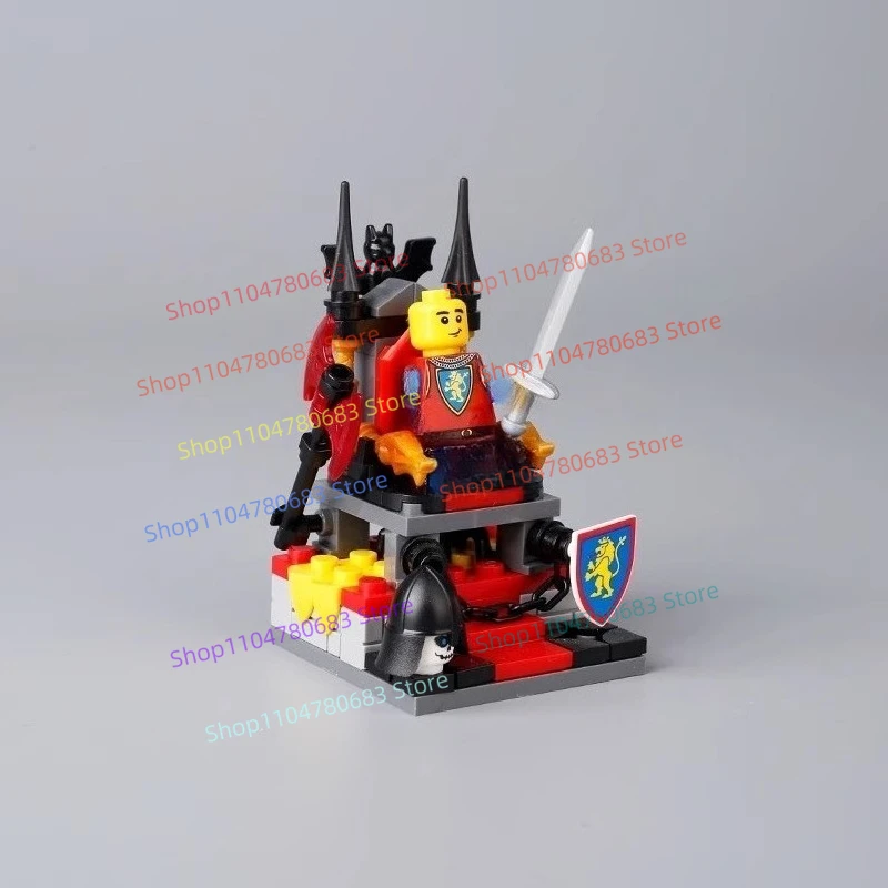 

MOC новые строительные блоки, кукла, средневековый трон, рыцарь, игрушка, подарочная коллекция украшений