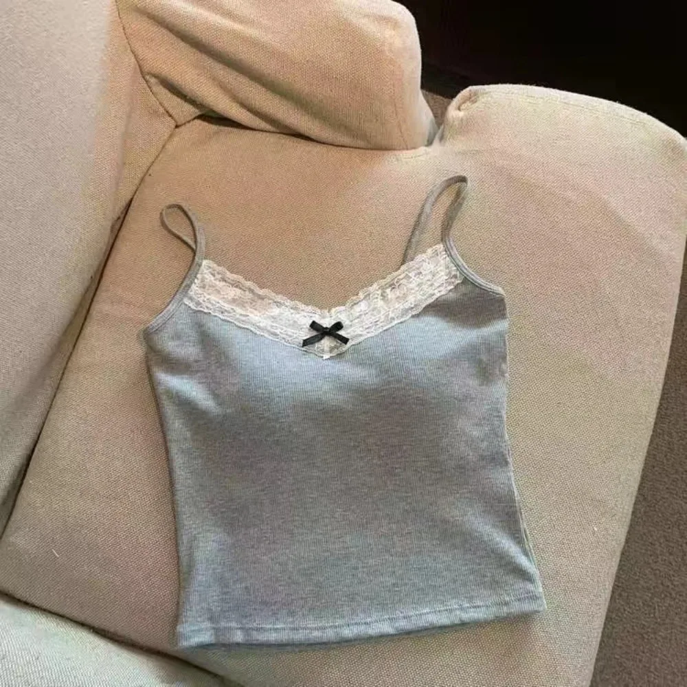 Sweet Sleeveless Suspender Vest Slim Underwear Fitted Tops With Padded Cups Vest Corset Daily Use