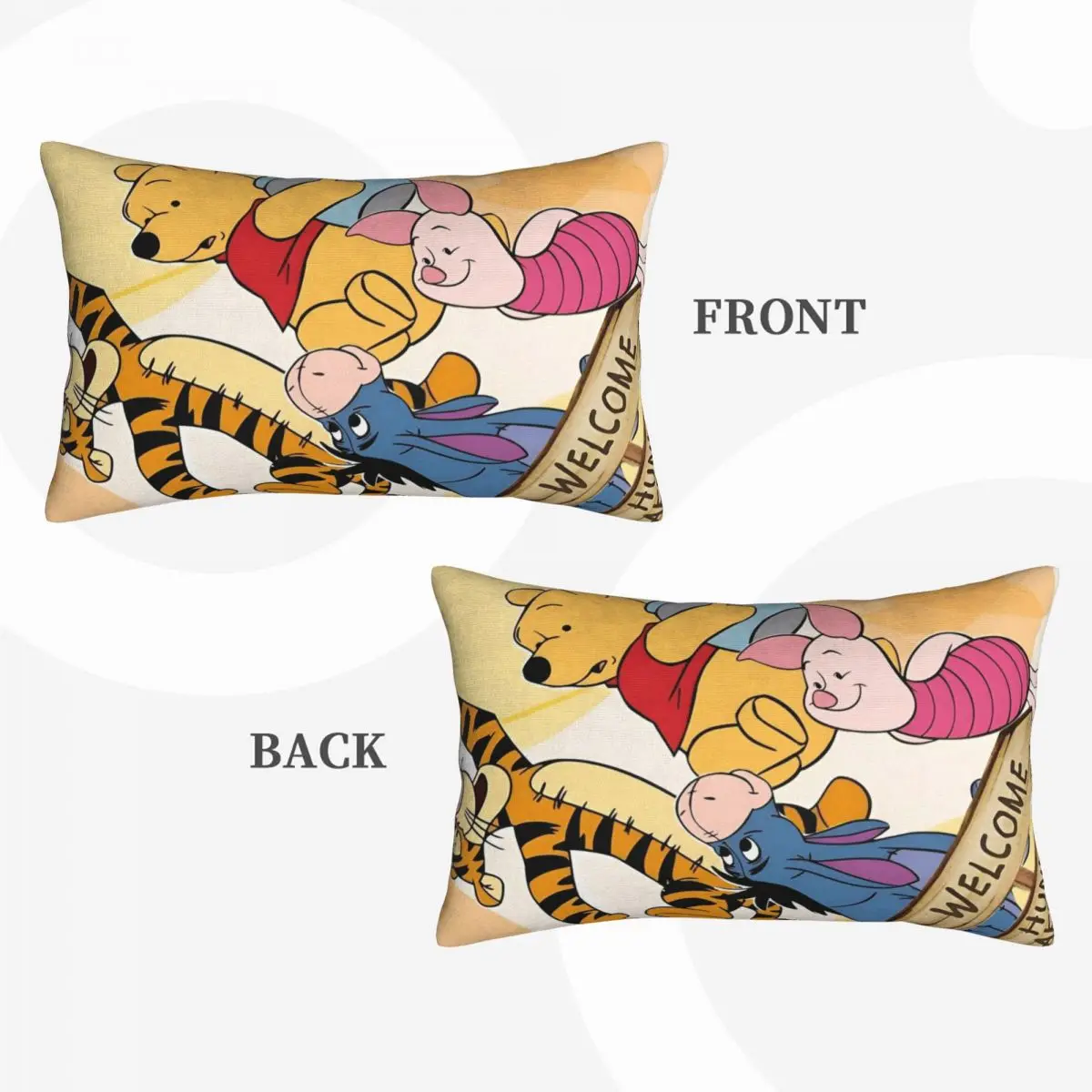 Winnie The Pooh Sarung Bantal Tempat Tidur untuk Anak Dewasa Dapat Dibalik untuk Anak Perempuan Laki-laki Perlengkapan Tempat Tidur Super Lembut Sarung Bantal Lempar Sarung Bantal