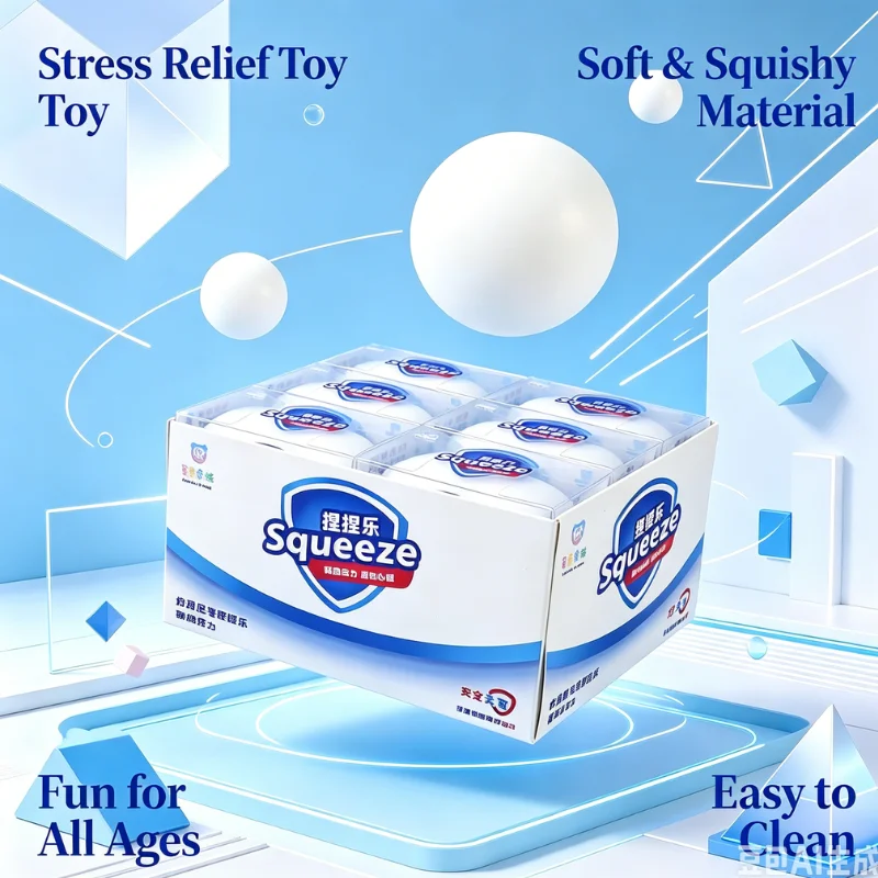 

Thick Soft Squishy Stress Ball, Crunchy Filled Round Ball, Soap Style Fidget Toy, ASMR Anti Pressure Toy for Classroom & Desk