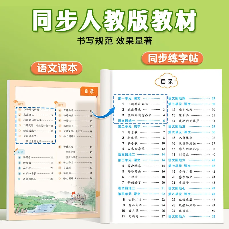 Primary School Synchronous Calligraphy Practice, First To Sixth Grade, First and Second Volumes, Chinese Calligraphy Books