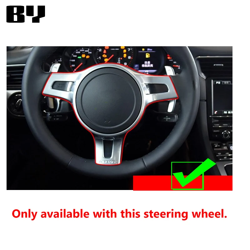 Real Carbon Fiber Car Steering Wheel Decorative Frame Cover For Porsche  911 Panamera Cayman Boxster 2010-2015 Auto Accessories