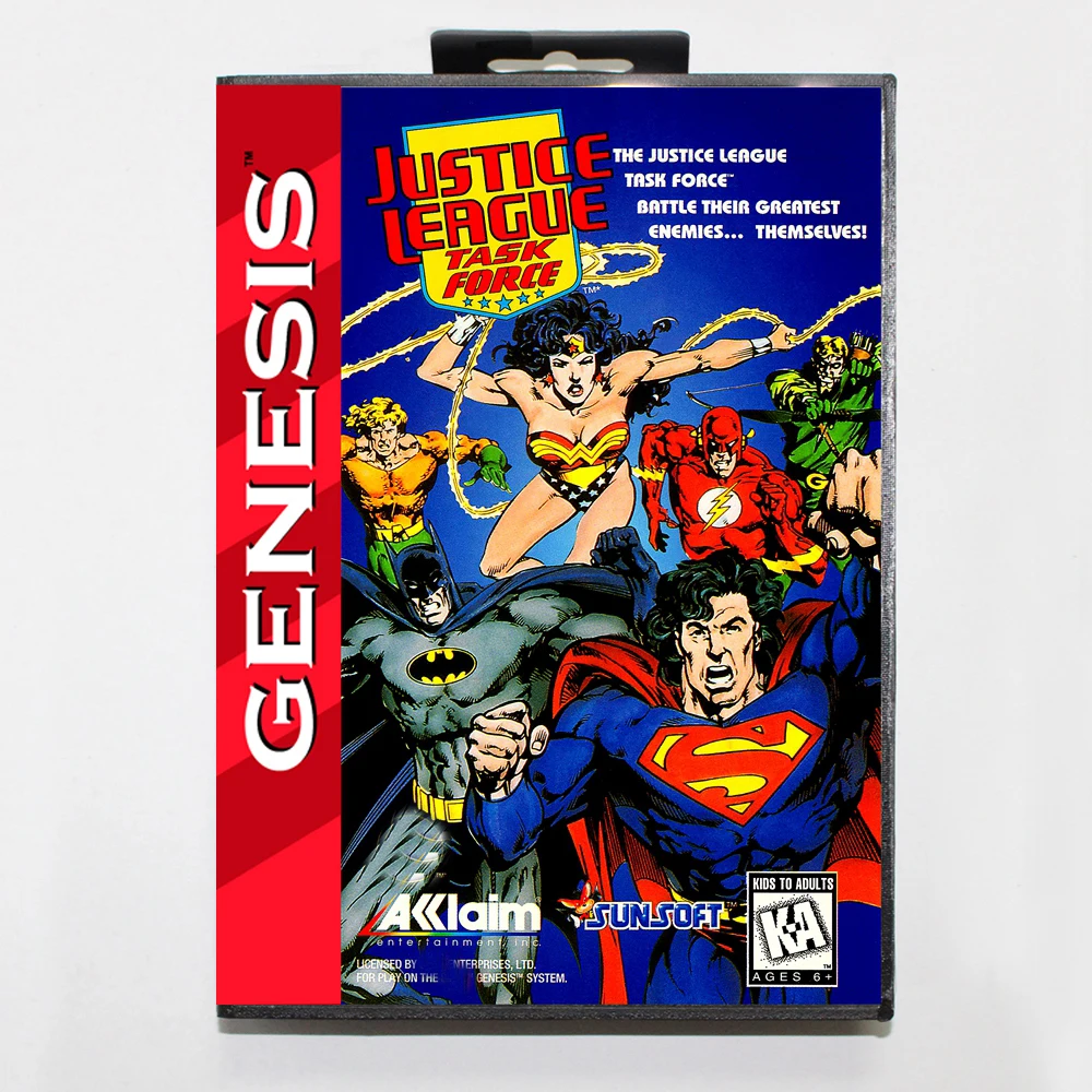 

Justice League Task Force MD Game Cartridge with USA Box for 16 Bit Sega Megadrive Genesis System