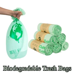 50PCS 6/8/10/30L Biodegradable Garbage Bags Household Compostable Garbage Bags Thickened Breakpoint Easy To Tear Garbage Bags