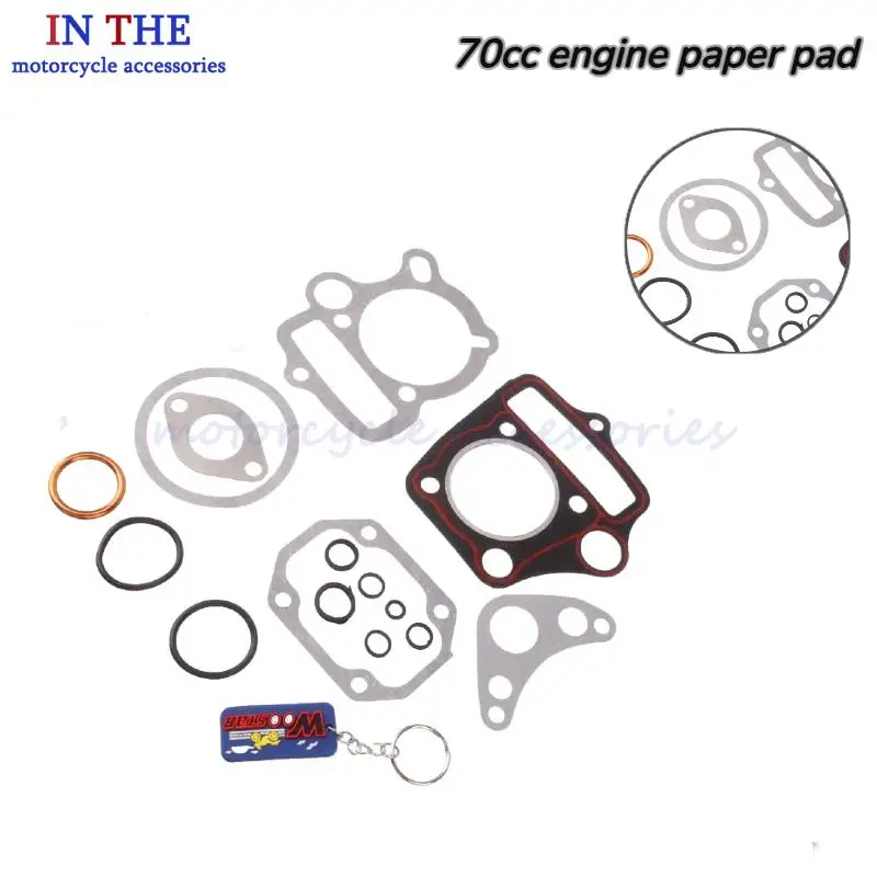 70cc horizontal engine repair kit motorcycle cylinder paper gasket set cylinder head gasket/cylinder body gasket/sealing ring