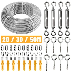 Camping clothesline camping rope kit camping rope tensioner stainless steel wire rope kit 2mm kit 51 accessories