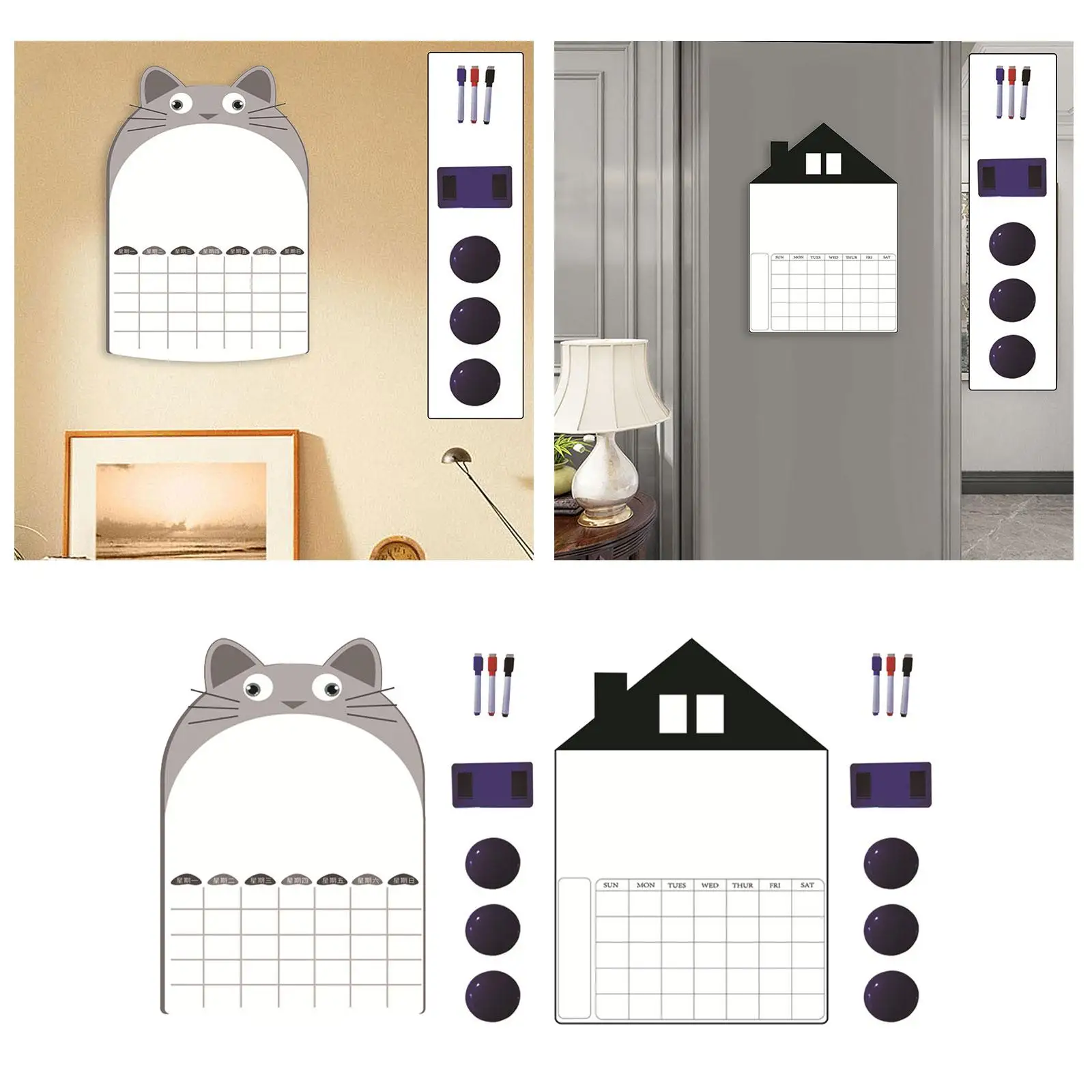 Magnetic Weekly Planner Decoration Accs Easy Using Organizer Dry Erase Board for Office Home Refrigerator Study Kitchen