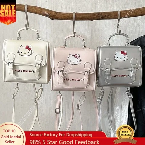 

Sanrio Hello Kitty Backpack Women Niche Design High Quality Small Square Bag Versatile Commuters Cosplay Accessories