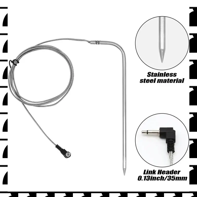 

A44U Replacement Meat Probe For Traeger Pellet Gril,Stainless Steel Thermometer Meat Probe With Probe Clip Accessories