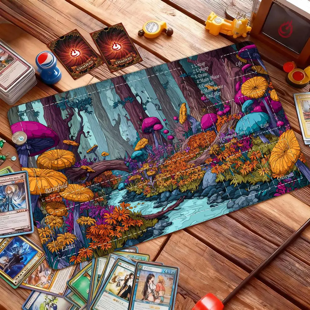 

Mushroom Primeval Forest Magic Card Battle Mat MTG Playmat Anti-slip Base 35X60CM gathering gaming mats Board Game Mat for TCG