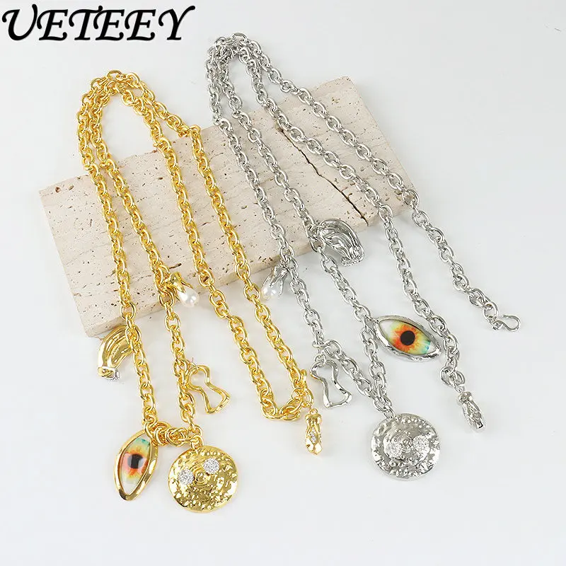 

Европейская и американская жемчужная поясная цепочка в стиле ретро, золотая цепочка с подвеской в виде глаз, женский модный дизайнерский стильный пояс для украшения платья