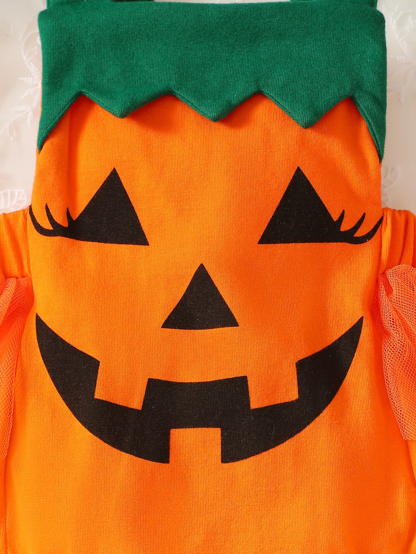 فستان شبكي على شكل يقطين للفتيات الصغيرات ، مرقع لطيف وحلو