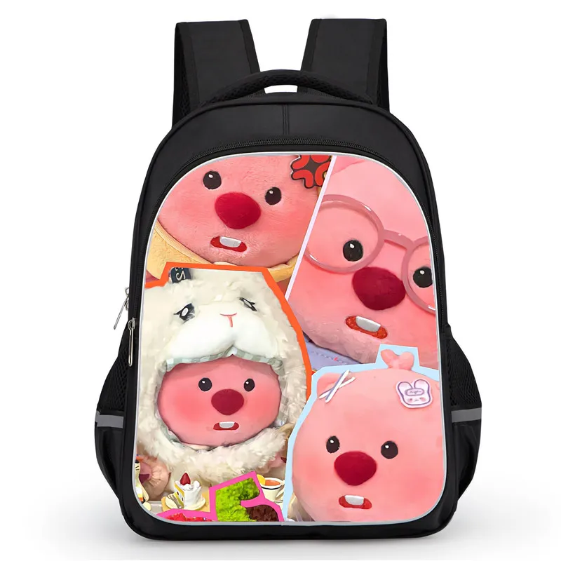 

School Backpack with Double Zipper Pocket,Cartoon Loopy School Bag for Boys Girls,Durable 16-in Child Backpack for Pupil