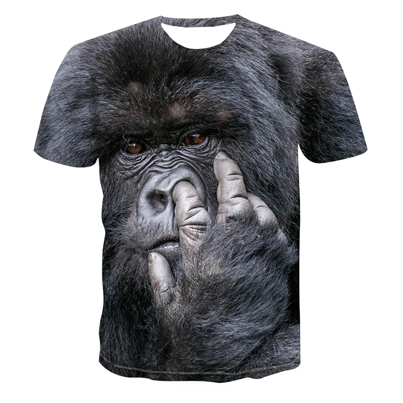 Summer Funny Gorilla Monkey T-Shirts Animal 3D Print Streetwear Men Women Oversized Short Sleeve T Shirt Kids Tees Tops Clothing