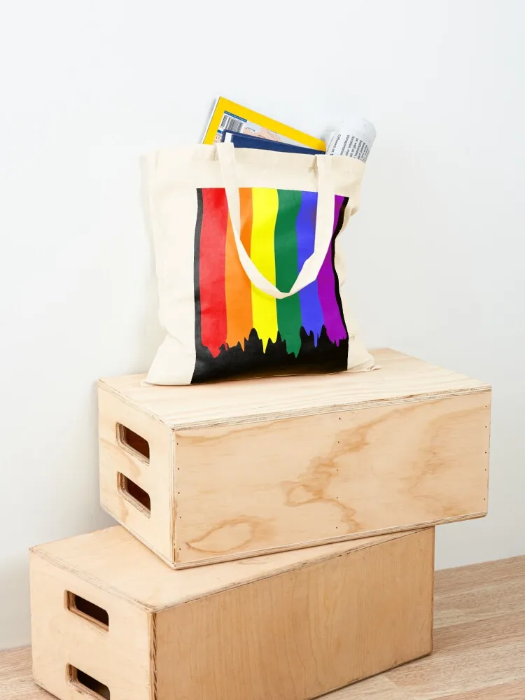 LGBT Gay Pride Rainbow Drip Paint Tote Bag Canvas shoping bag personalized tote bag ecological bags