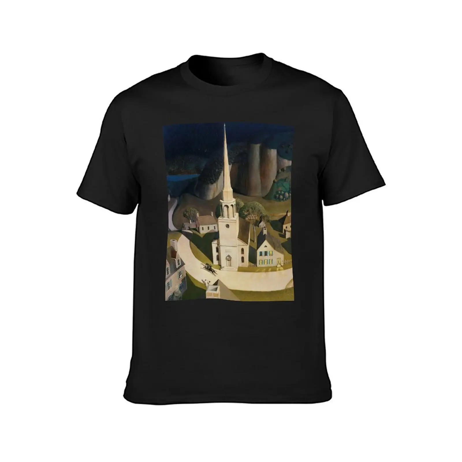 Grant Wood - The Midnight Ride of Paul Revere (1931) T-Shirt quick drying customs plus sizes t shirt men