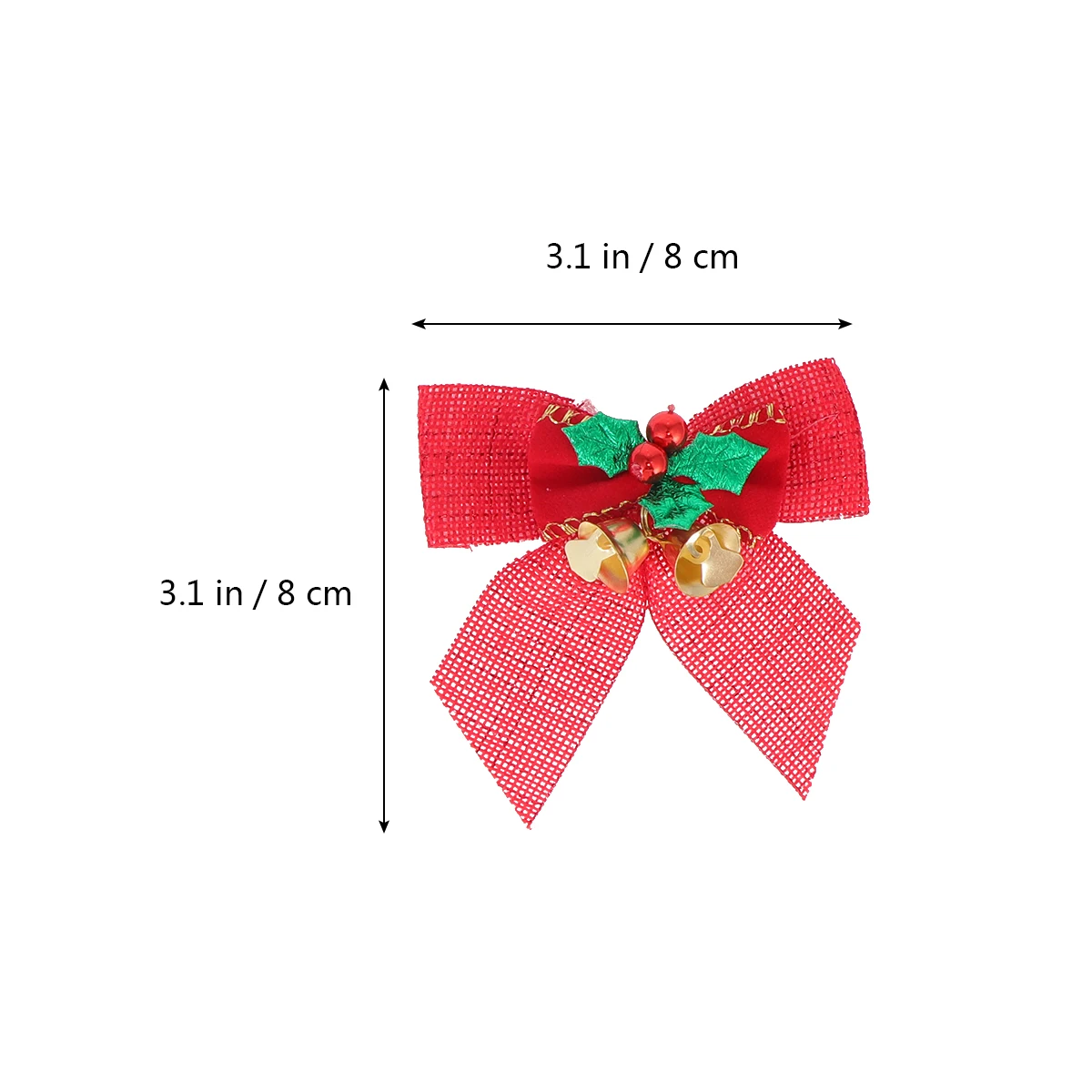 

10PCS Bowknot Ornaments Christmas Tree Decorations Bells Premium Material Non Fading Eco Friendly Xmas Party Wedding Accessories