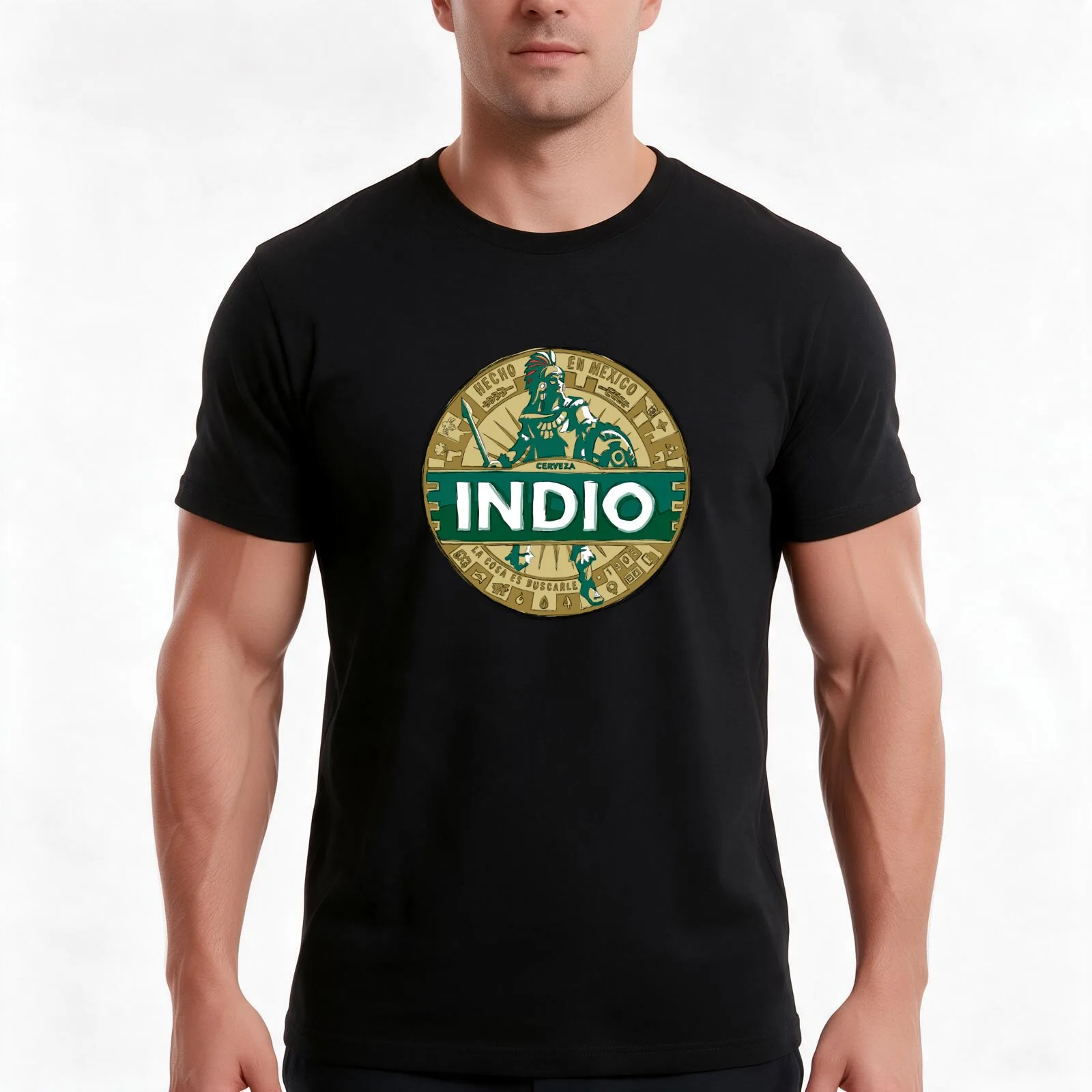 Indio beer POP T-Shirt, Summer Casual Cotton Tee, Oversized Streetwear Tops, Vintage Graphic Print, Loose Fit Short Sleeve