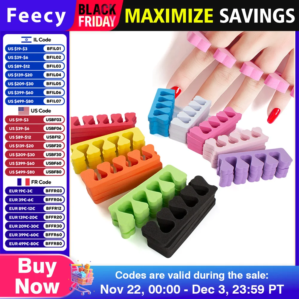 800PCS Pedicure Toe Separators Set Bulk Nail Art Finger Separators Soft Foam Toe Stretcher For Toes & Finger Relaxing Holding