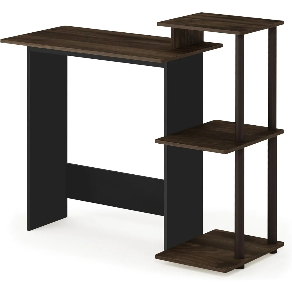 Efficient Home Laptop Notebook Computer Desk with Square Shelves, Columbia