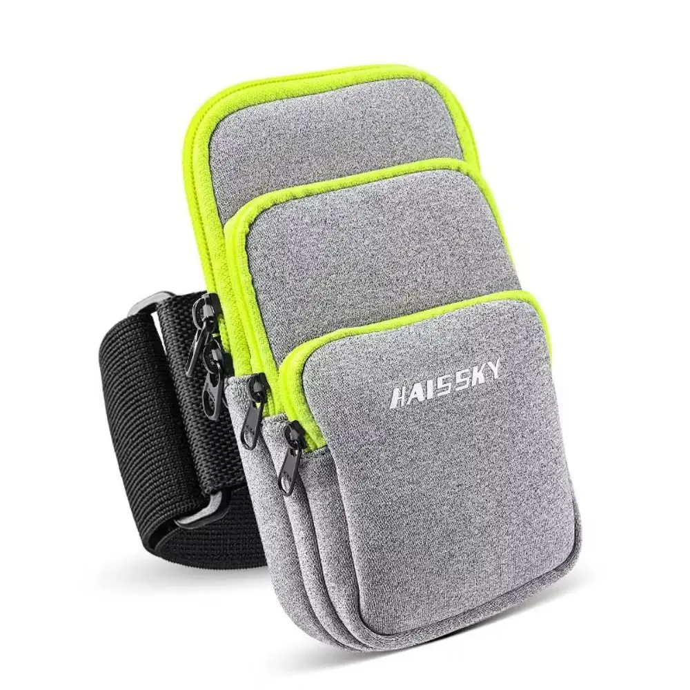 Three Pockets Running Phone Bags Phone Holder Storage Bag Arm Band Pouch Large Capacity Neoprene Mobile Phone Arm Bag Men Women