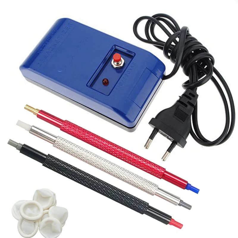 3PCS Watch Repair Tool Kit Demagnetizer Demagnetize Tool EU US Plug Mechanical Watch Hands Press Repair Tool Set
