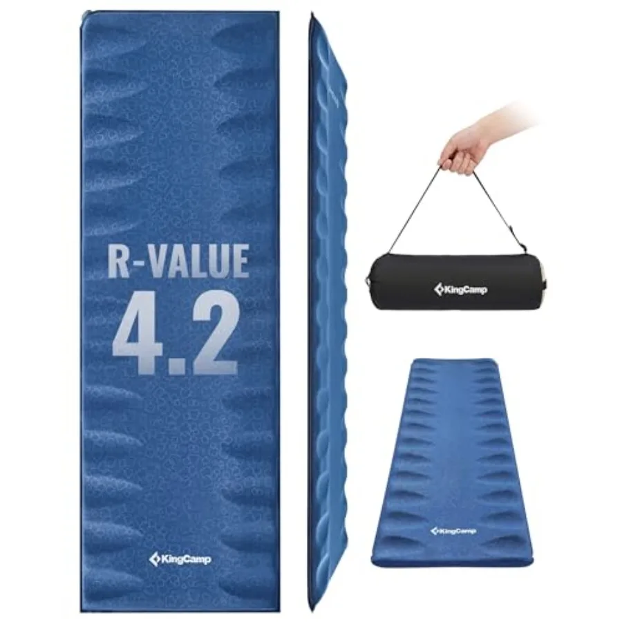 

Sleeping Pad for Camping Rollover Prevention Self Inflating Sleeping Pad Camping Mattress Foam Mat with Butterfly Edge Cut for